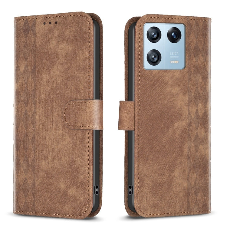 Plaid Embossed Leather Phone Case