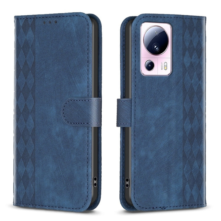 Plaid Embossed Leather Phone Case