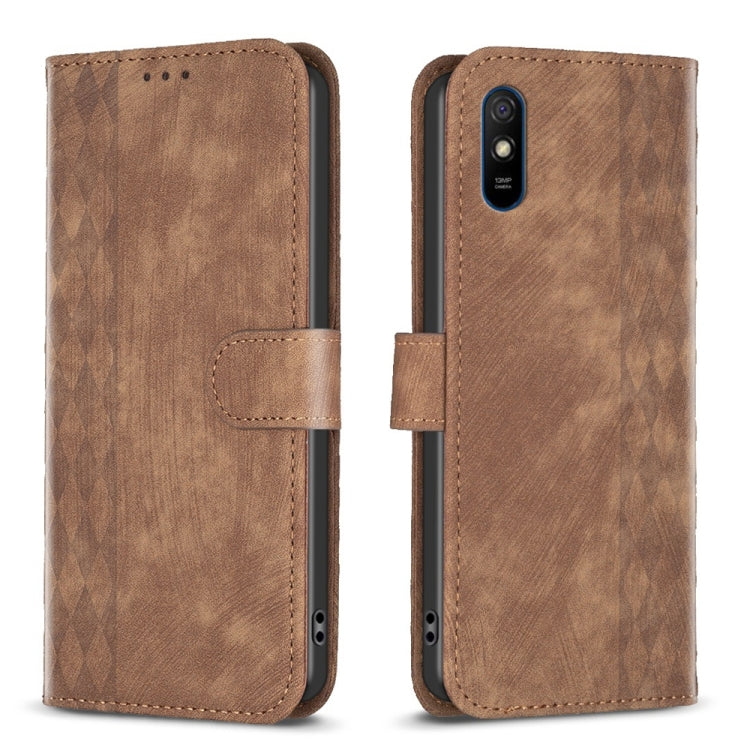 Plaid Embossed Leather Phone Case