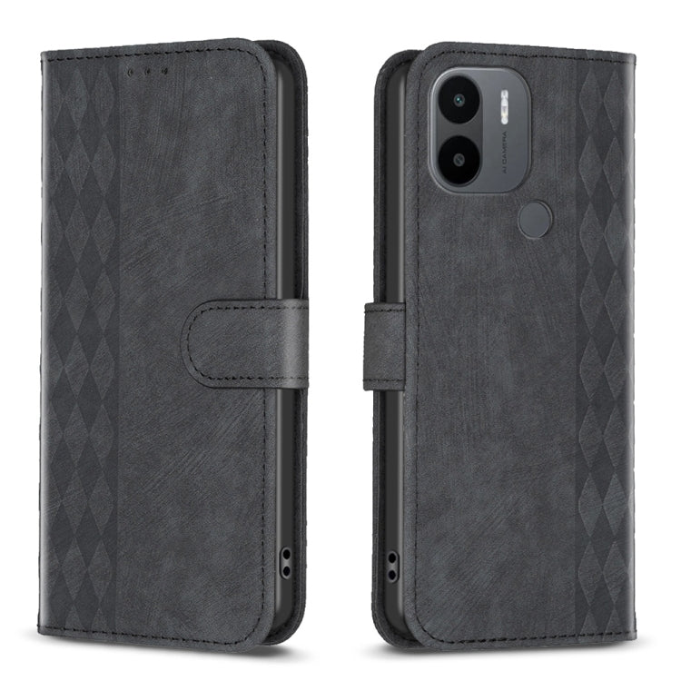 Plaid Embossed Leather Phone Case