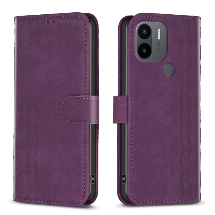 Plaid Embossed Leather Phone Case