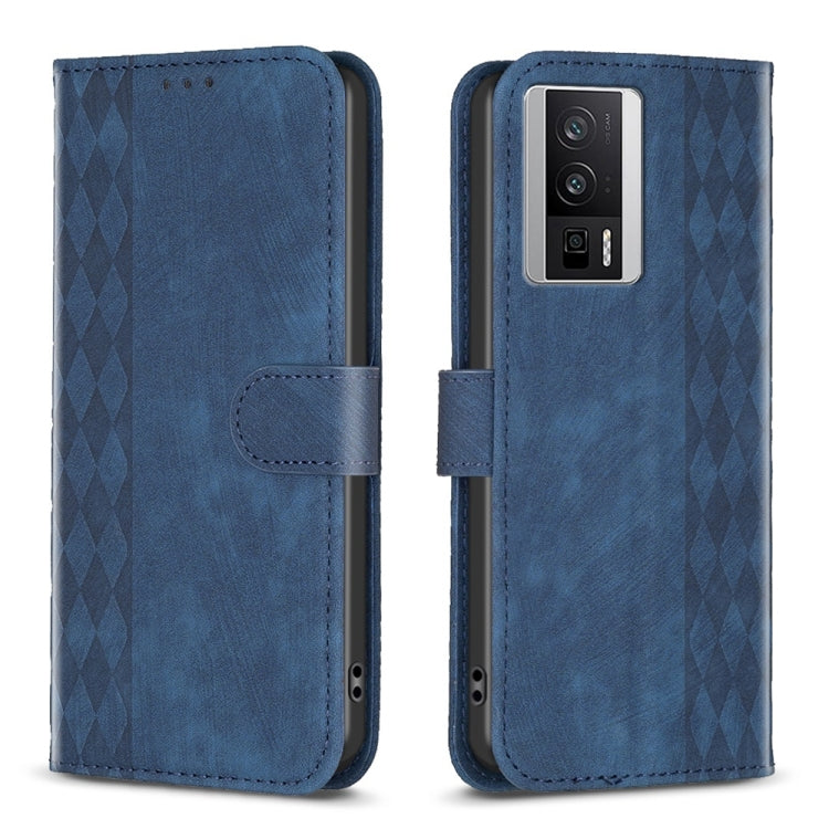 Plaid Embossed Leather Phone Case