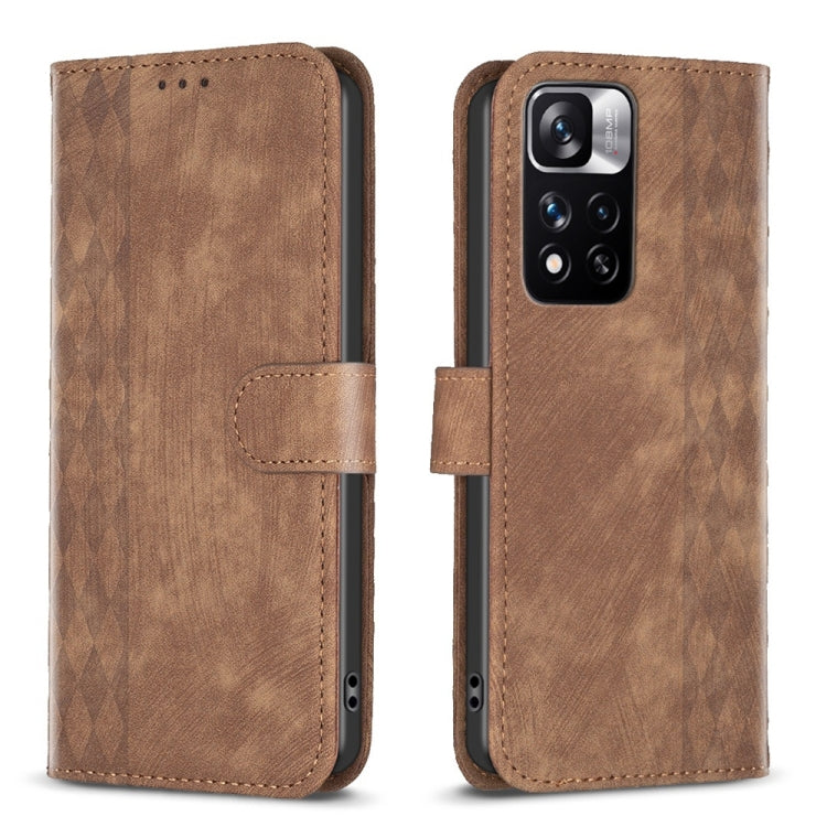 Plaid Embossed Leather Phone Case