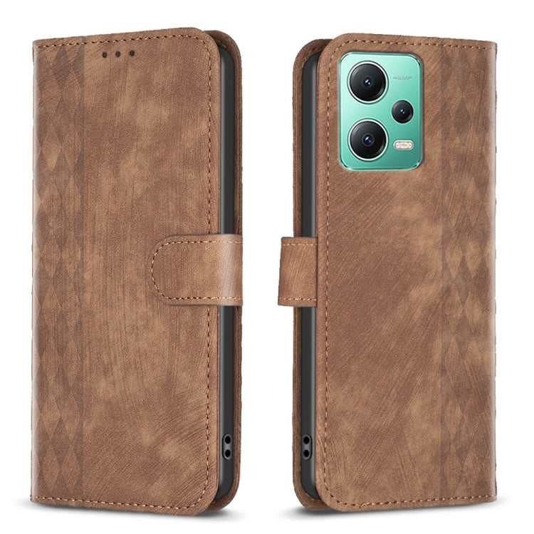 Plaid Embossed Leather Phone Case