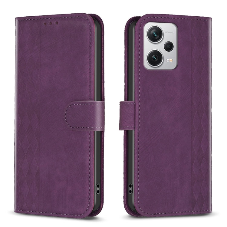 Plaid Embossed Leather Phone Case
