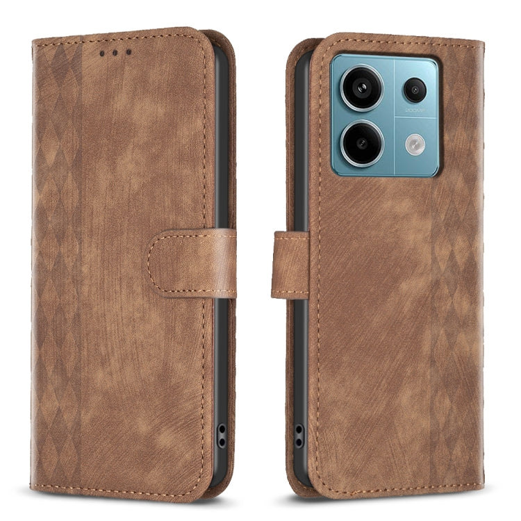 Plaid Embossed Leather Phone Case