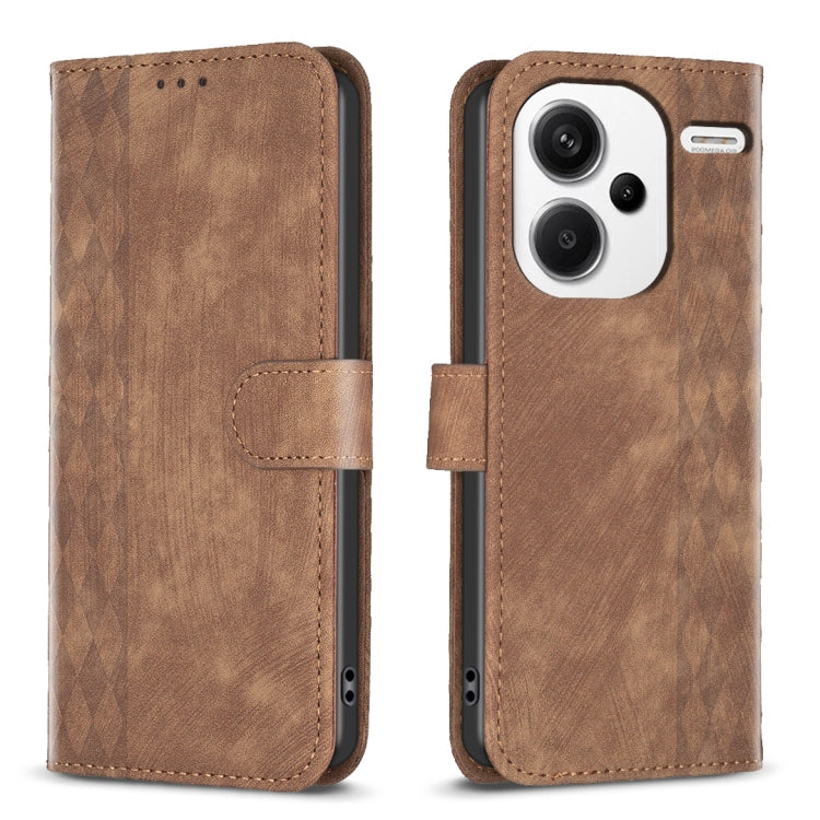 Plaid Embossed Leather Phone Case
