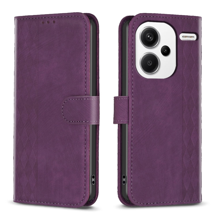 Plaid Embossed Leather Phone Case
