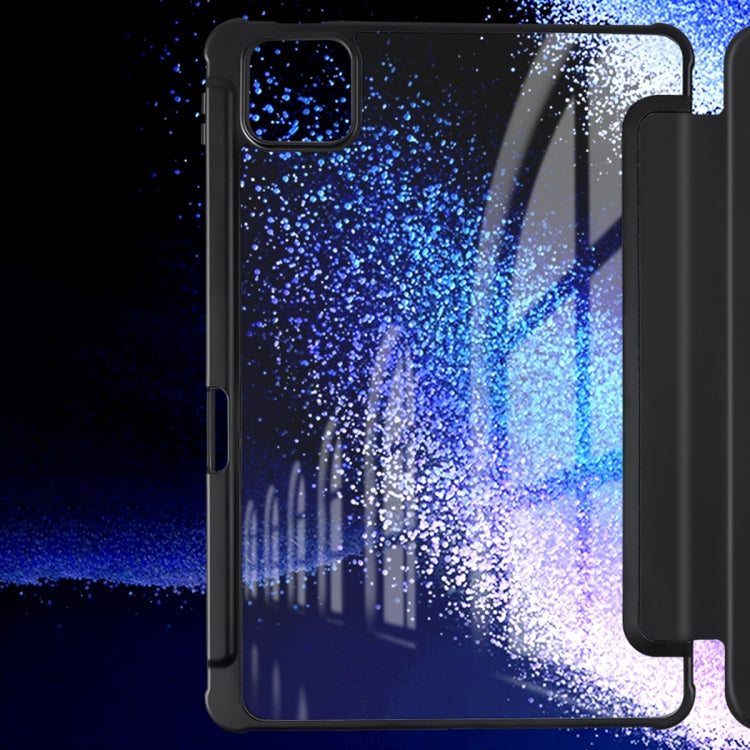 3-fold Clear PC Smart Leather Tablet Case with Pen Slot, For Xiaomi Pad 6 / 6 Pro