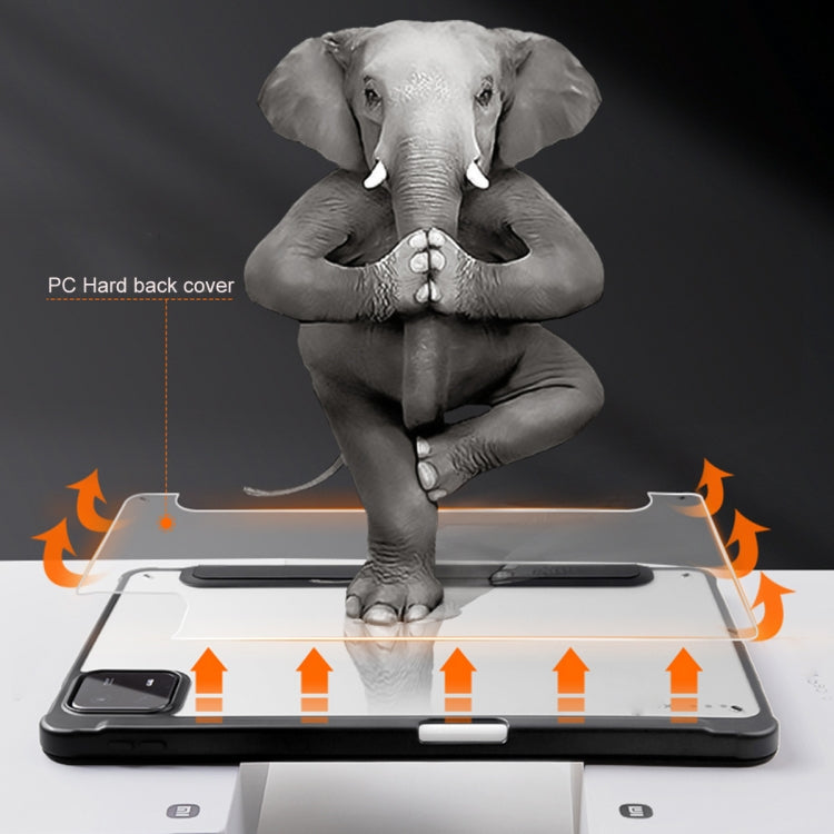 3-fold Clear PC Smart Leather Tablet Case with Pen Slot, For Xiaomi Pad 6 / 6 Pro