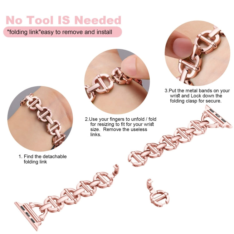 Ladder Buckle Metal Watch Band, For Apple Watch SE 2022 44mm, For Apple Watch 7 41mm, For Apple Watch 7 45mm, For Apple Watch SE 40mm