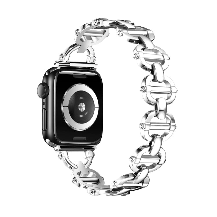 Ladder Buckle Metal Watch Band, For Apple Watch SE 2022 44mm, For Apple Watch 7 41mm, For Apple Watch 7 45mm, For Apple Watch SE 40mm