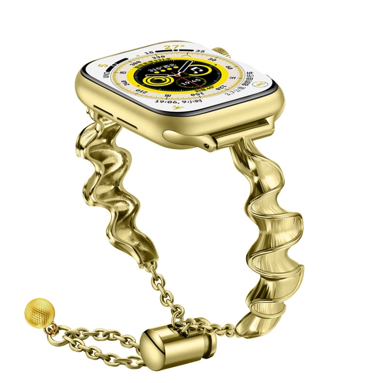 Ribbon Wave Metal Watch Band, For Apple Watch 9 41mm, For Apple Watch Ultra 49mm, For Apple Watch 8 41mm, For Apple Watch 8 45mm, For Apple Watch SE 2022 40mm, For Apple Watch SE 2022 44mm