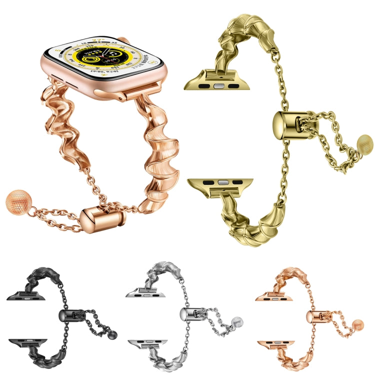 Ribbon Wave Metal Watch Band, For Apple Watch 5 44mm, For Apple Watch 5 40mm, For Apple Watch 4 44mm, For Apple Watch 4 40mm, For Apple Watch 3 38mm, For Apple Watch 3 42mm