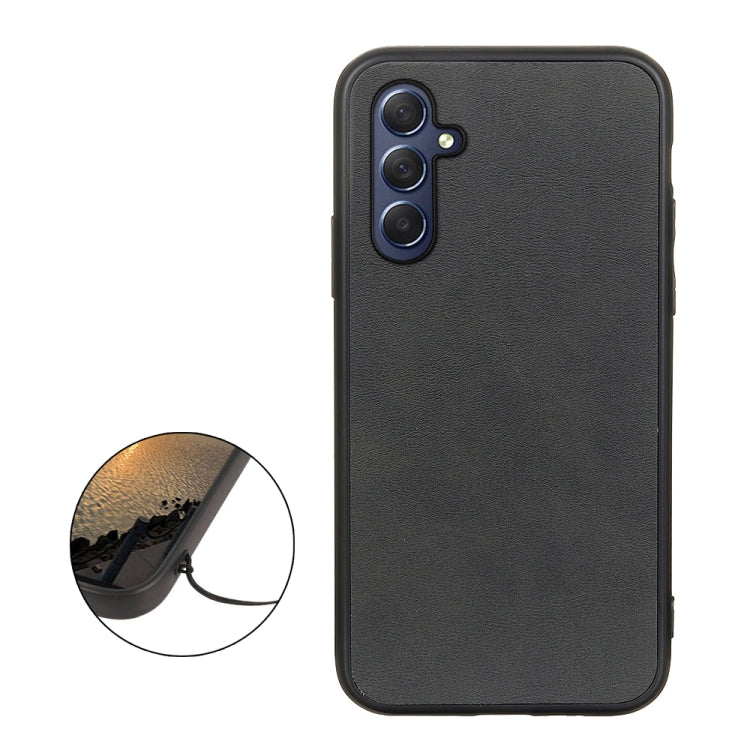 Coque antichoc bicolore en cuir de veau pour Samsung Galaxy M54 5G