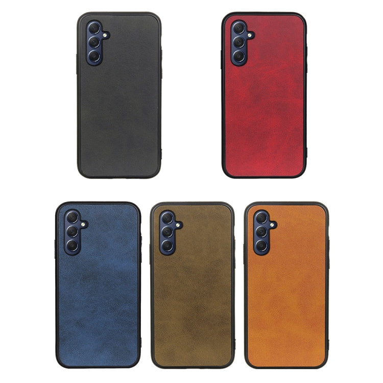 Coque antichoc bicolore en cuir de veau pour Samsung Galaxy M54 5G