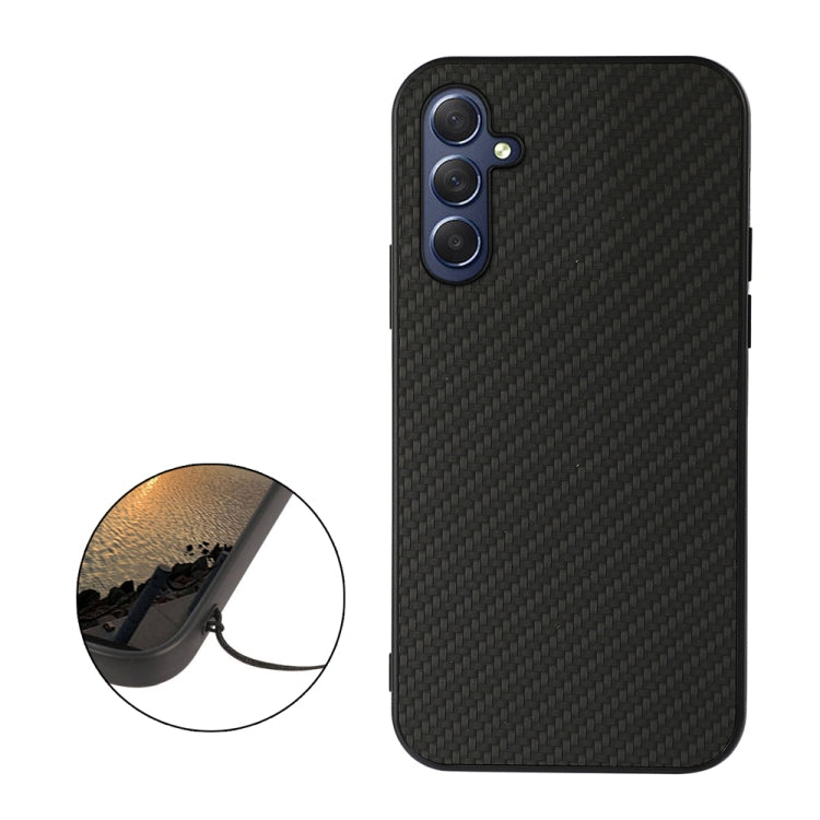 Carbon Fiber Texture PU Phone Case, For Samsung Galaxy M54 5G