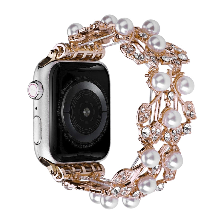 Four-leaf Bead Metal Watch Band, For Apple Watch 8 41mm, For Apple Watch 8 45mm, For Apple Watch SE 2022 40mm, For Apple Watch SE 2022 44mm, For Apple Watch 7 41mm, For Apple Watch 7 45mm, For Apple Watch SE 40mm, For Apple Watch SE 44mm