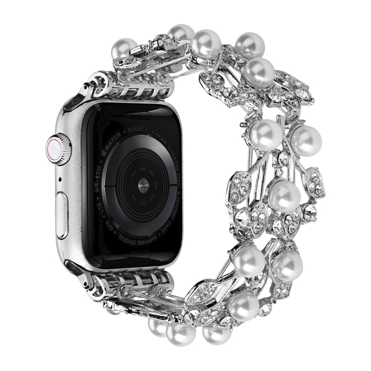 Four-leaf Bead Metal Watch Band, For Apple Watch 8 41mm, For Apple Watch 8 45mm, For Apple Watch SE 2022 40mm, For Apple Watch SE 2022 44mm, For Apple Watch 7 41mm, For Apple Watch 7 45mm, For Apple Watch SE 40mm, For Apple Watch SE 44mm