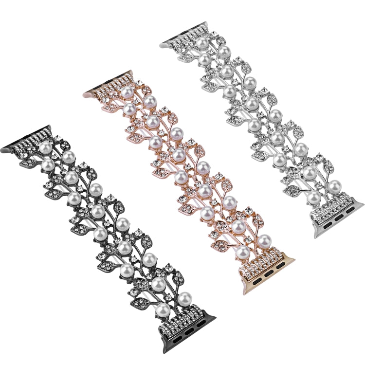 Four-leaf Bead Metal Watch Band, For Apple Watch 8 41mm, For Apple Watch 8 45mm, For Apple Watch SE 2022 40mm, For Apple Watch SE 2022 44mm, For Apple Watch 7 41mm, For Apple Watch 7 45mm, For Apple Watch SE 40mm, For Apple Watch SE 44mm