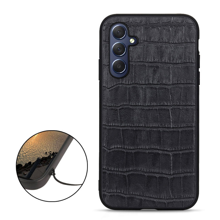 Accurate Hole Crocodile Texture Genuine Leather Phone Case, For Samsung Galaxy M54 5G