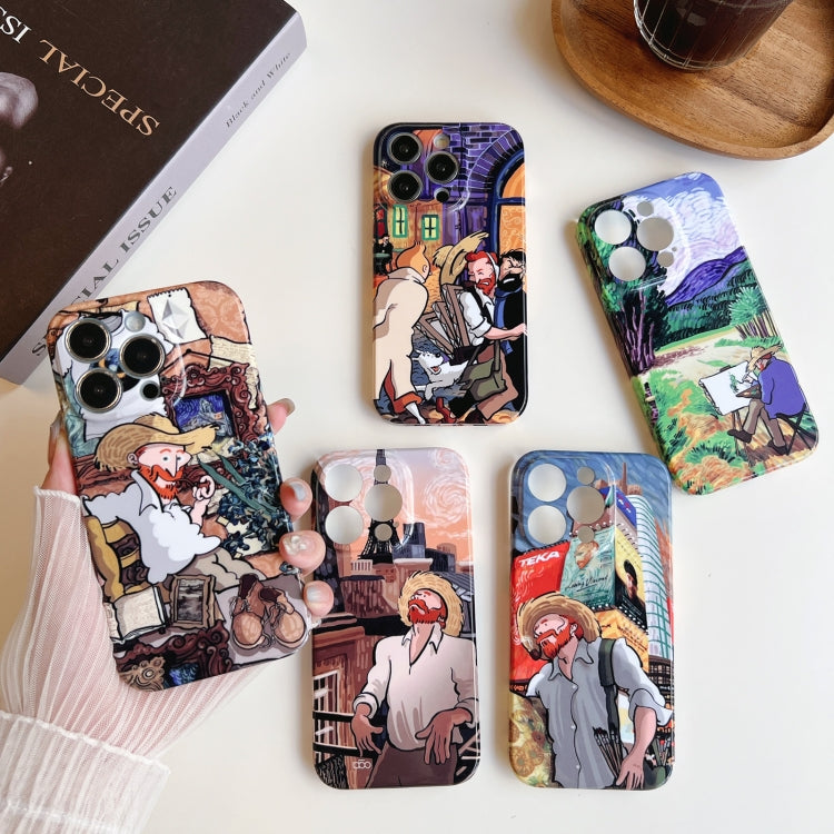 Precise Hole Oil Painting Pattern PC Phone Case, For iPhone 14, For iPhone 14 Plus, For iPhone 14 Pro, For iPhone 14 Pro Max