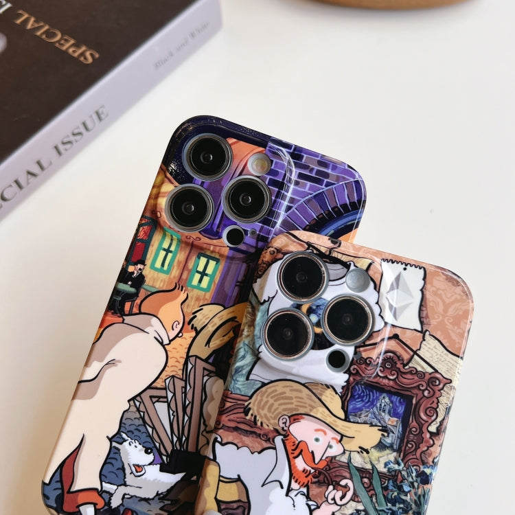 Precise Hole Oil Painting Pattern PC Phone Case, For iPhone 13, For iPhone 13 Pro, For iPhone 13 Pro Max, For iPhone 12
