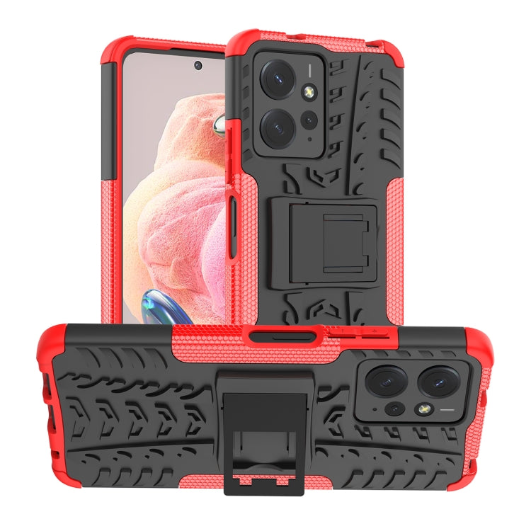 Coque TPU + PC effet pneu avec support pour Xiaomi Redmi Note 13 Pro 5G Global, Xiaomi Redmi 12 4G, Xiaomi Redmi Note 12S / 11S / 11, Xiaomi Redmi Note 12 4G Global
