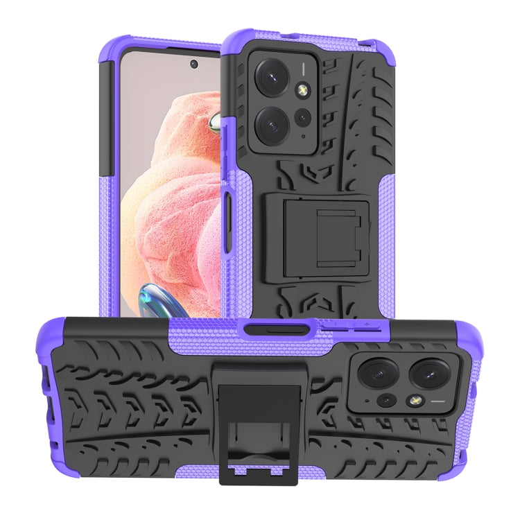 Coque TPU + PC effet pneu avec support pour Xiaomi Redmi Note 13 Pro 5G Global, Xiaomi Redmi 12 4G, Xiaomi Redmi Note 12S / 11S / 11, Xiaomi Redmi Note 12 4G Global