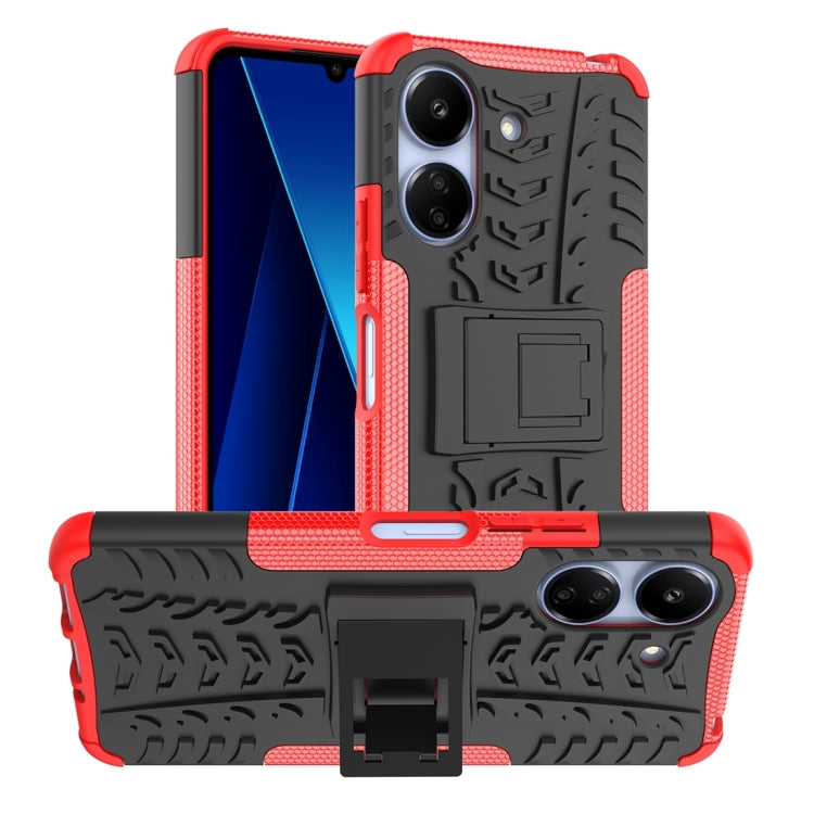 Coque TPU + PC effet pneu avec support pour Xiaomi Redmi A3 4G, Xiaomi Redmi Note 13 4G, Xiaomi Poco C65, Xiaomi Redmi Note 13 5G Global, Xiaomi Redmi 13C 4G, Xiaomi Redmi Note 13 Pro+ 5G