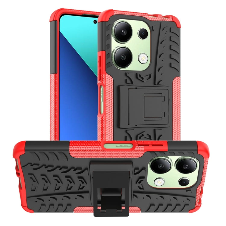 Coque TPU + PC effet pneu avec support pour Xiaomi Redmi A3 4G, Xiaomi Redmi Note 13 4G, Xiaomi Poco C65, Xiaomi Redmi Note 13 5G Global, Xiaomi Redmi 13C 4G, Xiaomi Redmi Note 13 Pro+ 5G