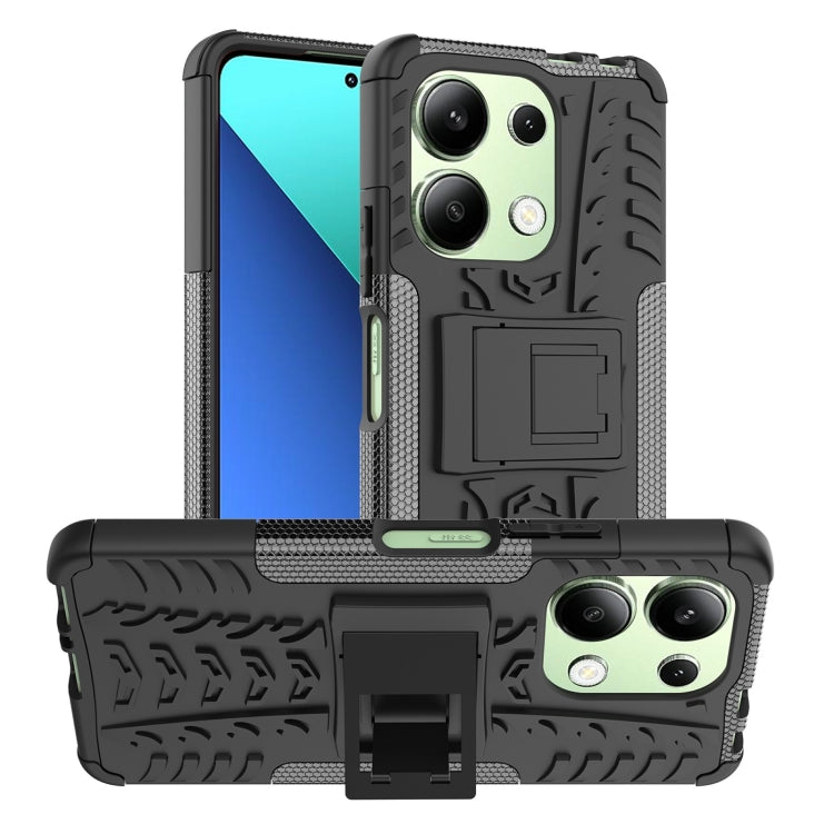 Coque TPU + PC effet pneu avec support pour Xiaomi Redmi A3 4G, Xiaomi Redmi Note 13 4G, Xiaomi Poco C65, Xiaomi Redmi Note 13 5G Global, Xiaomi Redmi 13C 4G, Xiaomi Redmi Note 13 Pro+ 5G