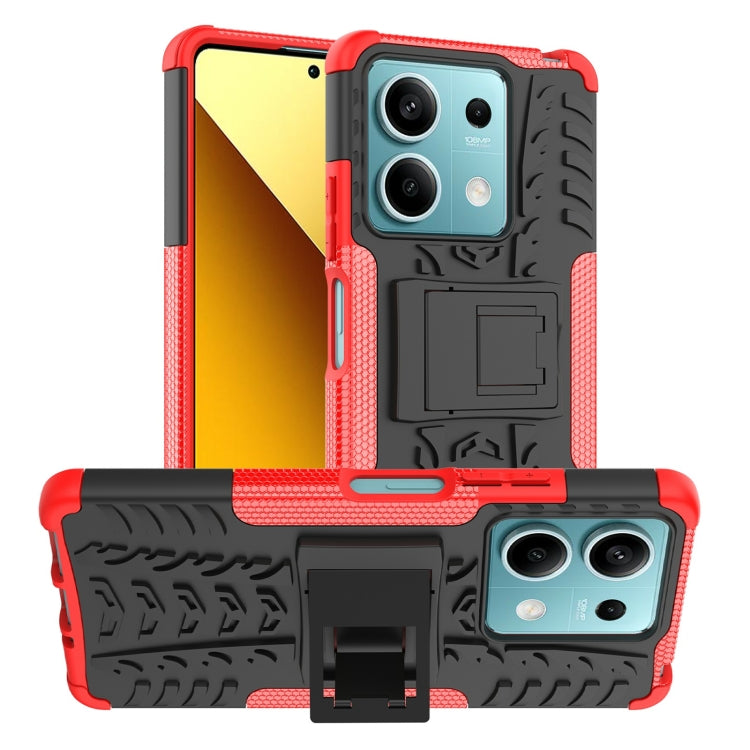 Coque TPU + PC effet pneu avec support pour Xiaomi Redmi A3 4G, Xiaomi Redmi Note 13 4G, Xiaomi Poco C65, Xiaomi Redmi Note 13 5G Global, Xiaomi Redmi 13C 4G, Xiaomi Redmi Note 13 Pro+ 5G