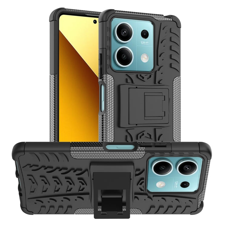 Coque TPU + PC effet pneu avec support pour Xiaomi Redmi A3 4G, Xiaomi Redmi Note 13 4G, Xiaomi Poco C65, Xiaomi Redmi Note 13 5G Global, Xiaomi Redmi 13C 4G, Xiaomi Redmi Note 13 Pro+ 5G