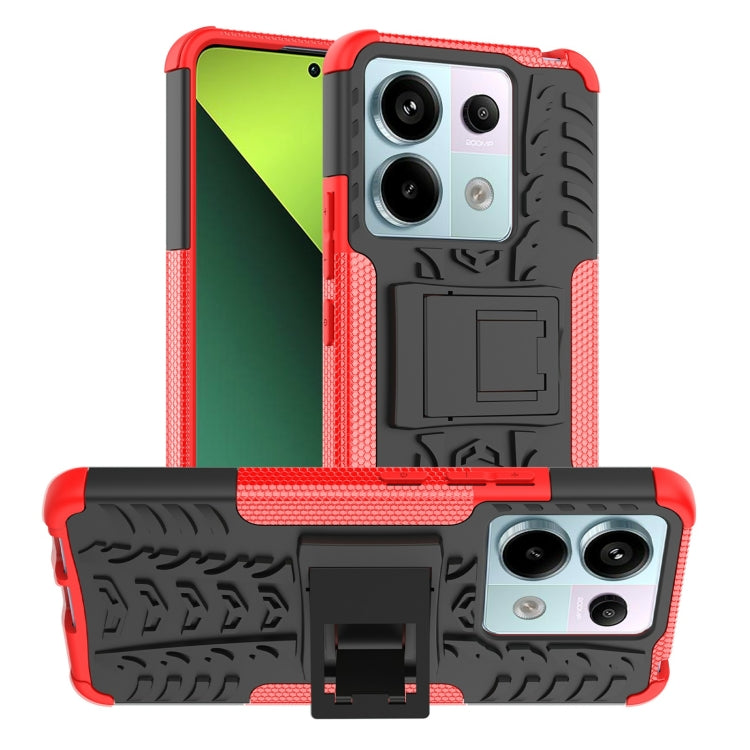 Coque TPU + PC effet pneu avec support pour Xiaomi Redmi Note 13 Pro 5G Global, Xiaomi Redmi 12 4G, Xiaomi Redmi Note 12S / 11S / 11, Xiaomi Redmi Note 12 4G Global