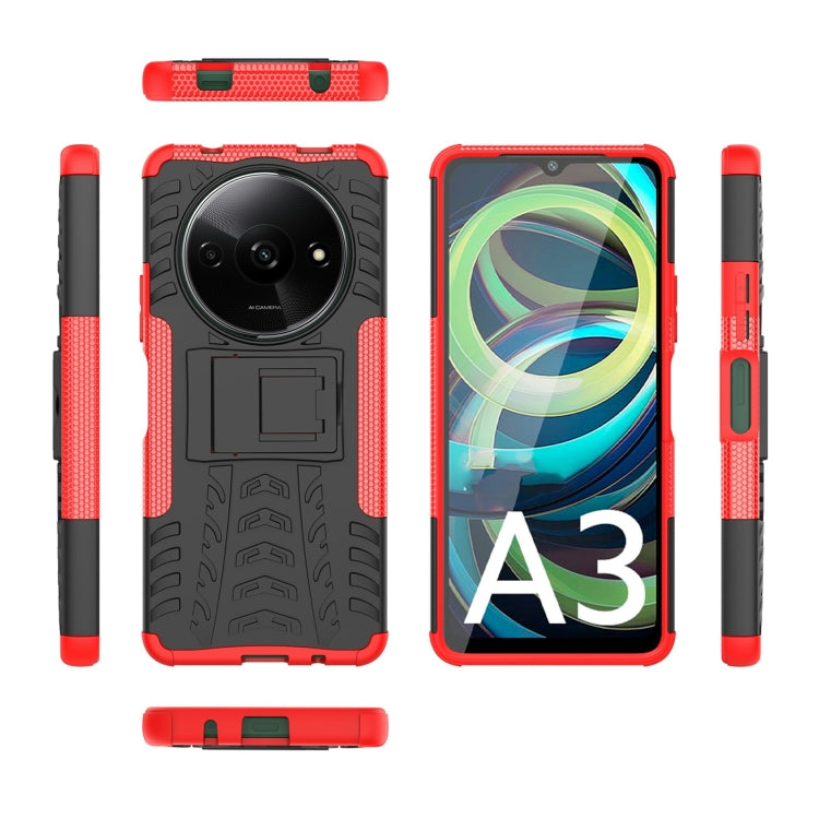 Tire Texture TPU + PC Phone Case with Holder, For Xiaomi Redmi A3 4G, For Xiaomi Redmi Note 13 4G, For Xiaomi Poco C65, For Xiaomi Redmi Note 13 5G Global, For Xiaomi Redmi 13C 4G, For Xiaomi Redmi Note 13 Pro+ 5G