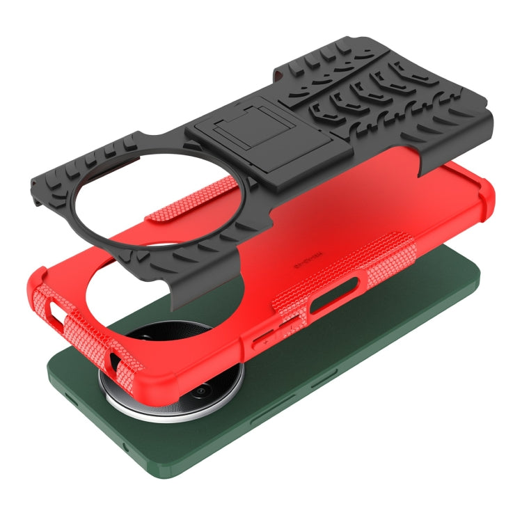 Tire Texture TPU + PC Phone Case with Holder, For Xiaomi Redmi A3 4G, For Xiaomi Redmi Note 13 4G, For Xiaomi Poco C65, For Xiaomi Redmi Note 13 5G Global, For Xiaomi Redmi 13C 4G, For Xiaomi Redmi Note 13 Pro+ 5G