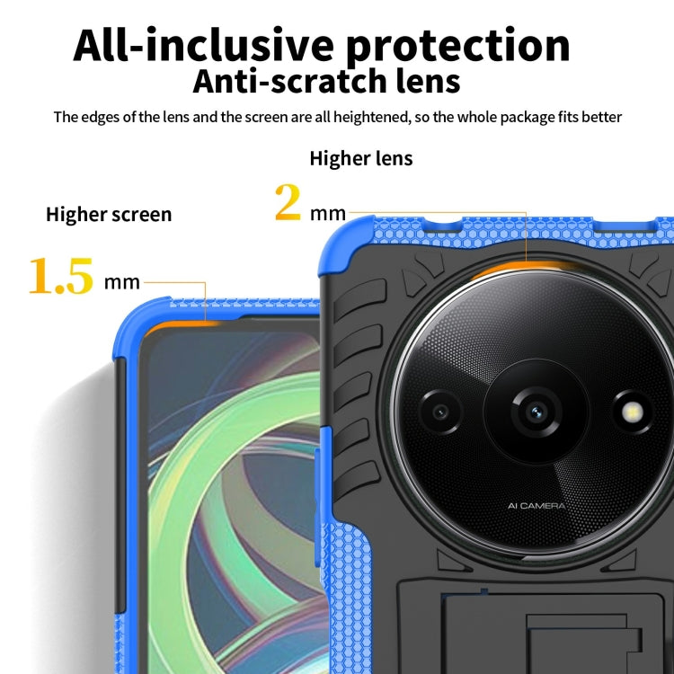 Tire Texture TPU + PC Phone Case with Holder, For Xiaomi Redmi A3 4G, For Xiaomi Redmi Note 13 4G, For Xiaomi Poco C65, For Xiaomi Redmi Note 13 5G Global, For Xiaomi Redmi 13C 4G