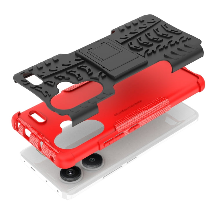 Coque TPU + PC effet pneu avec support pour Xiaomi Redmi Note 13 Pro 5G Global, Xiaomi Redmi 12 4G, Xiaomi Redmi Note 12S / 11S / 11, Xiaomi Redmi Note 12 4G Global