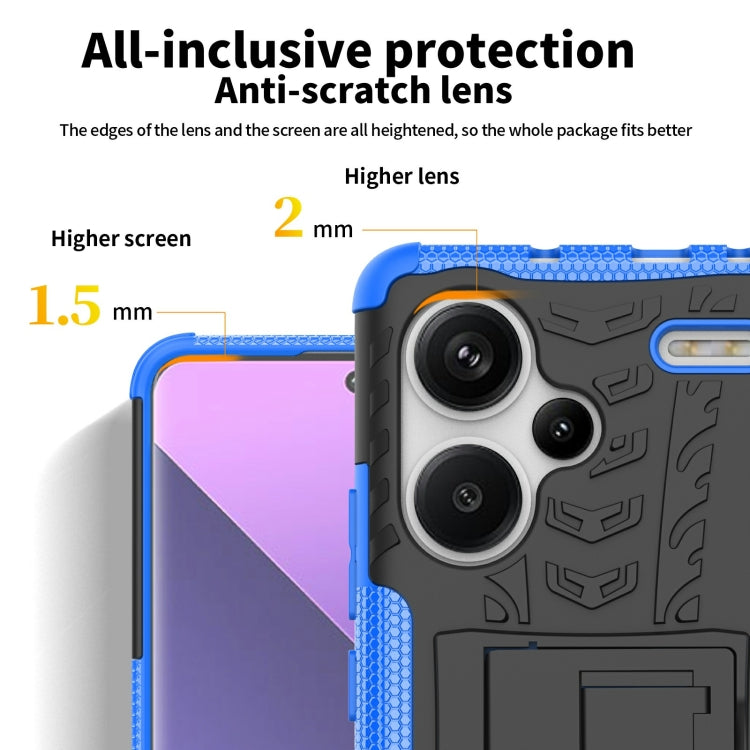 Coque TPU + PC effet pneu avec support pour Xiaomi Redmi Note 13 Pro 5G Global, Xiaomi Redmi 12 4G, Xiaomi Redmi Note 12S / 11S / 11, Xiaomi Redmi Note 12 4G Global