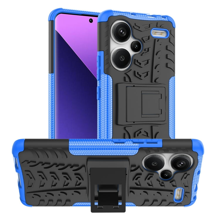 Tire Texture TPU + PC Phone Case with Holder, For Xiaomi Redmi Note 13 4G, For Xiaomi Redmi Note 13 5G Global, For Xiaomi Redmi Note 13 Pro+ 5G, For Xiaomi Redmi Note 13 Pro 5G Global, For Xiaomi Redmi Note 12S / 11S / 11                               ...