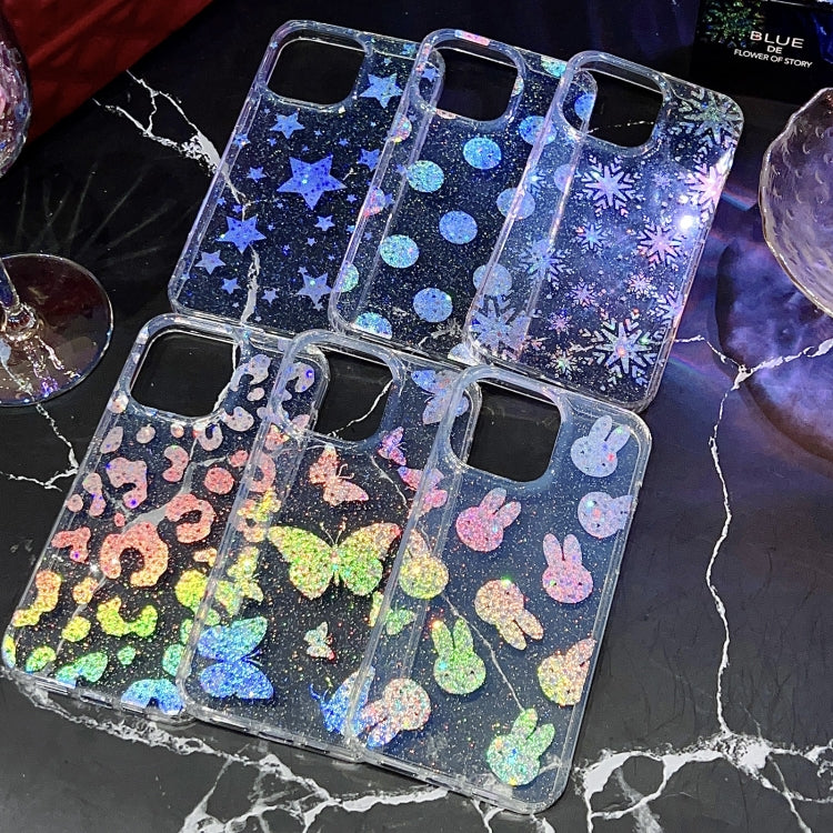 Little Star Series Glitter Powder TPU Phone Case, For iPhone 14 Pro Max, For iPhone 13