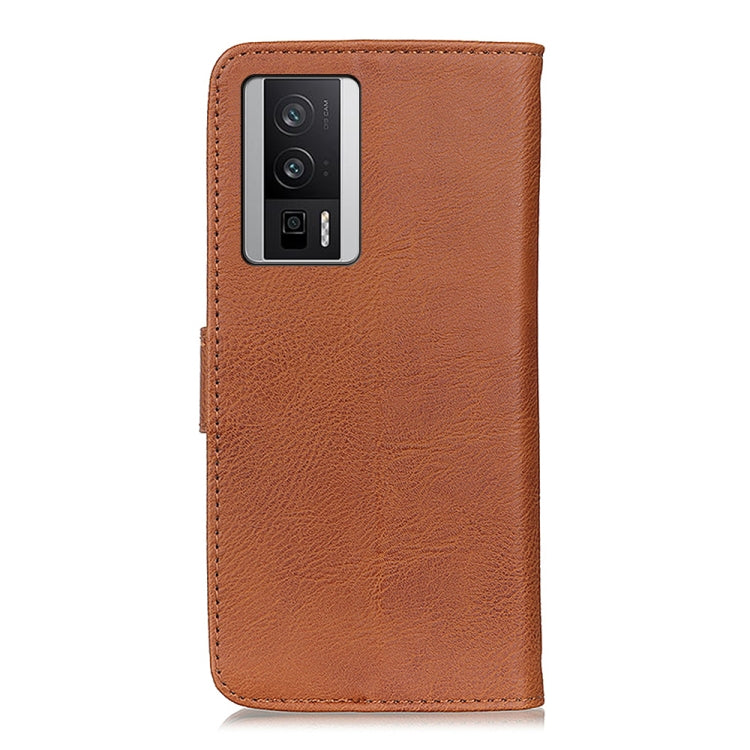 KHAZNEH Cowhide Texture Horizontal Flip Leather Phone Case, For Xiaomi Poco F5 Pro/Redmi K60/K60 Pro