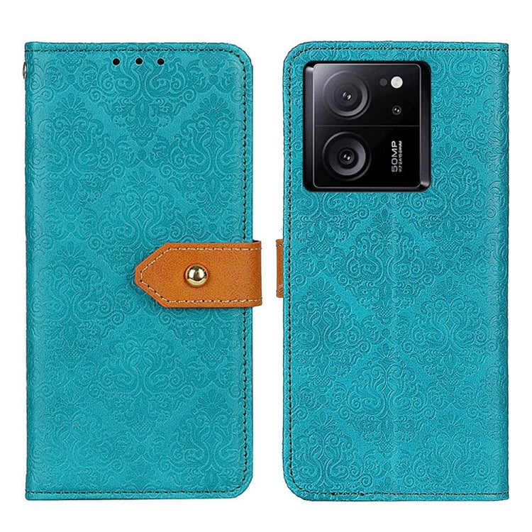 European Floral Embossed Leather Phone Case
