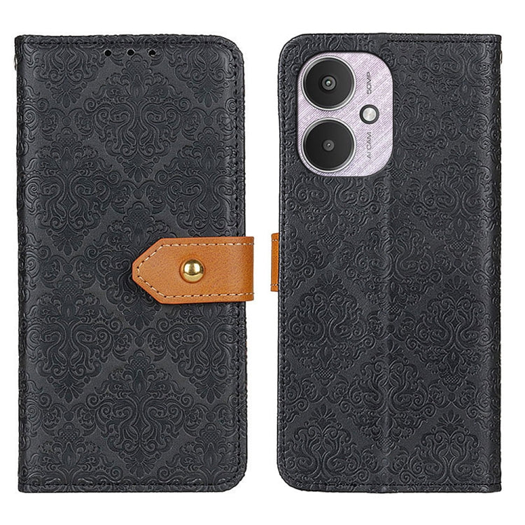 European Floral Embossed Leather Phone Case