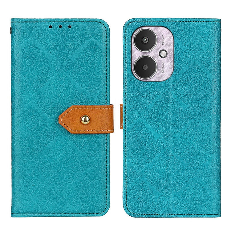European Floral Embossed Leather Phone Case