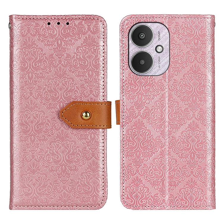 European Floral Embossed Leather Phone Case