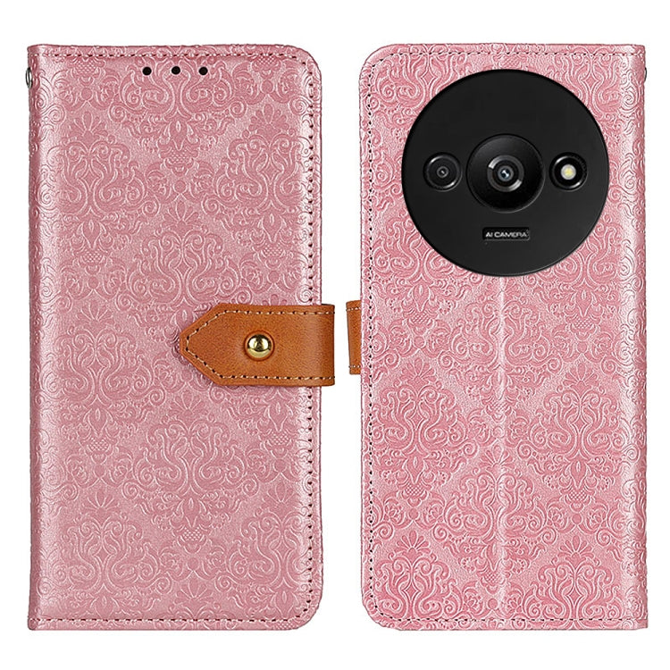 European Floral Embossed Leather Phone Case