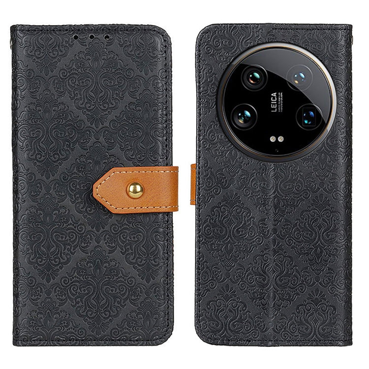 European Floral Embossed Leather Phone Case