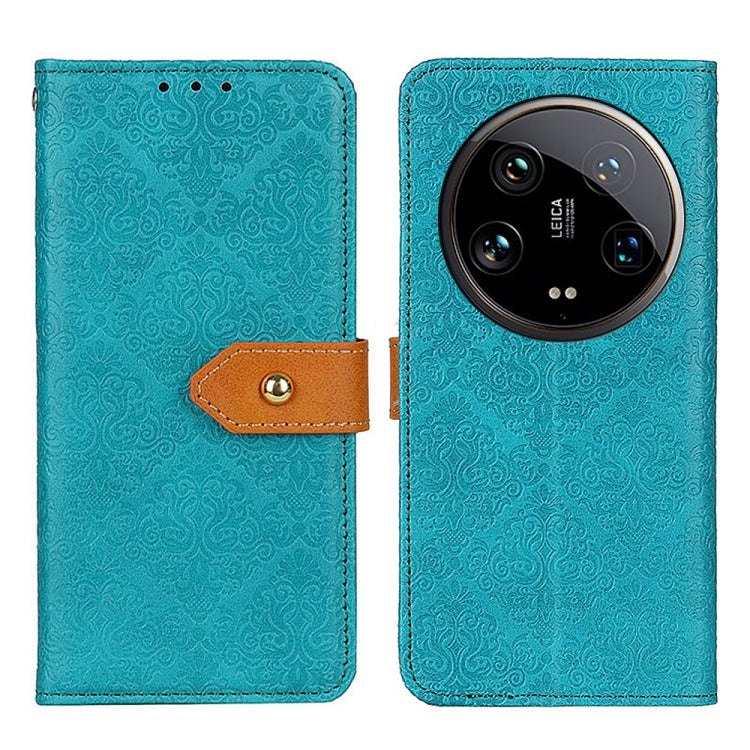 European Floral Embossed Leather Phone Case